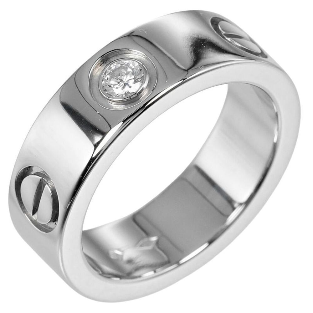 Cartier Love Classic Pt950 Platinum Diamond Ring Size 7